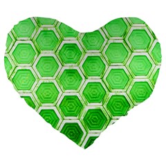 Hexagon Windows Large 19  Premium Flano Heart Shape Cushions by essentialimage365