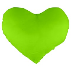 Color Green Yellow Large 19  Premium Heart Shape Cushions by Kultjers