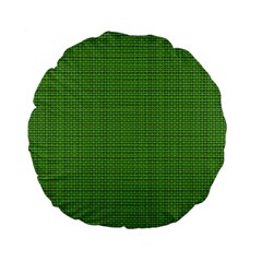 Green Knitted Pattern Standard 15  Premium Flano Round Cushions by goljakoff