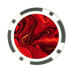 Red Vivid Marble Pattern 15 Poker Chip Card Guard (10 Pack) by goljakoff