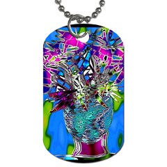 Exotic Flowers In Vase Dog Tag (one Side) by LW323