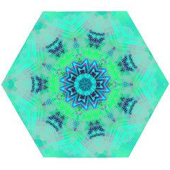 Blue Green  Twist Wooden Puzzle Hexagon by LW323