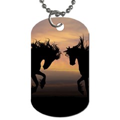 Evening Horses Dog Tag (one Side) by LW323