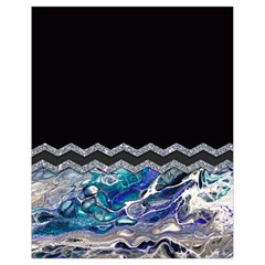 Blue Ocean Minimal Liquid Painting Drawstring Bag (small) by gloriasanchez