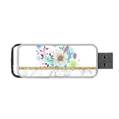 Minimal Gold Floral Marble Portable Usb Flash (one Side) by gloriasanchez