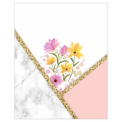 Minimal Peach Gold Floral Marble A Drawstring Bag (small) by gloriasanchez
