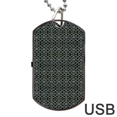 Iron Ornament Grid Pattern Dog Tag Usb Flash (one Side) by dflcprintsclothing