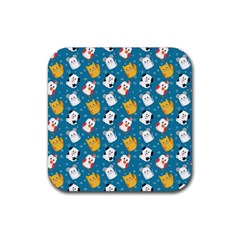 Funny Pets Rubber Coaster (square)  by SychEva