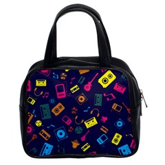 Seamless Musical Pattern Classic Handbag (two Sides) by designsbymallika