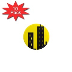 Skyline-city-building-sunset 1  Mini Magnet (10 Pack)  by Sudhe