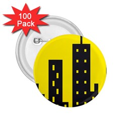 Skyline-city-building-sunset 2 25  Buttons (100 Pack)  by Sudhe