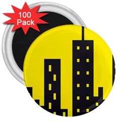 Skyline-city-building-sunset 3  Magnets (100 Pack) by Sudhe