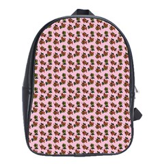 Cute Deer Pattern Pink School Bag (large) by snowwhitegirl