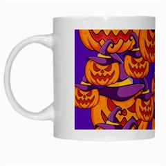 Purple And Orange Pumpkins, Crazy Halloween Pattern, Jack O  Lantern White Mugs by Casemiro