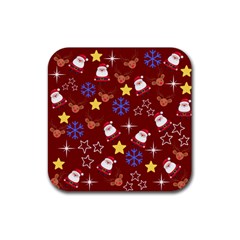 Santa Red Rubber Coaster (square) by NerdySparkleGoth