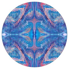 Blue Repeats Round Trivet by kaleidomarblingart