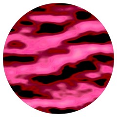 Pink  Waves Flow Series 3 Round Trivet by DimitriosArt