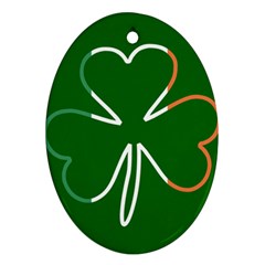 Shamrock Irish Clover St Patrick Ornament (oval) by yoursparklingshop