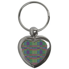 Paris Words Motif Colorful Pattern Key Chain (heart) by dflcprintsclothing
