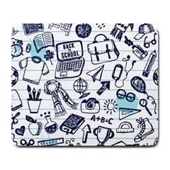Hand-drawn-back-school-pattern Large Mousepads by Jancukart