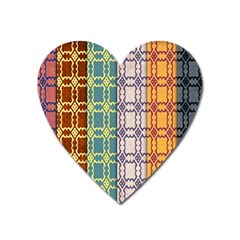 Grungy Vintage Patterns Heart Magnet by artworkshop
