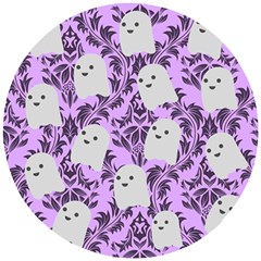 Purple Ghosts Wooden Puzzle Round by NerdySparkleGoth