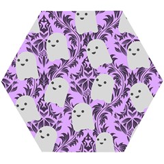 Purple Ghosts Wooden Puzzle Hexagon by NerdySparkleGoth