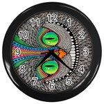 Alice In Wonderland Cat Wall Clock (Black) Front