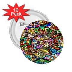 Character Disney Stained 2 25  Buttons (10 Pack)  by artworkshop