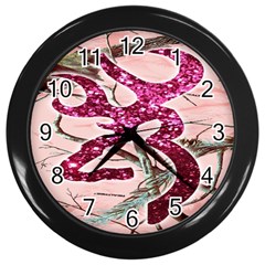 Browning Deer Glitter Wall Clock (black) by artworkshop