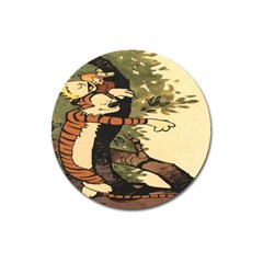 Calvin And Hobbes Magnet 3  (round) by artworkshop