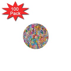 Floral Flowers 1  Mini Buttons (100 Pack)  by artworkshop