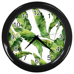 Sheets Tropical Plant Palm Summer Exotic Wall Clock (black) by artworkshop