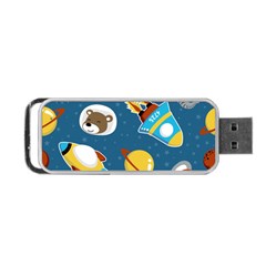Seamless-pattern-vector-with-spacecraft-funny-animals-astronaut Portable Usb Flash (two Sides) by Jancukart