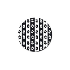 Black-and-white-flower-pattern-by-zebra-stripes-seamless-floral-for-printing-wall-textile-free-vecto Golf Ball Marker by nate14shop