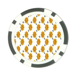 Flowers-gold-white Poker Chip Card Guard by nate14shop
