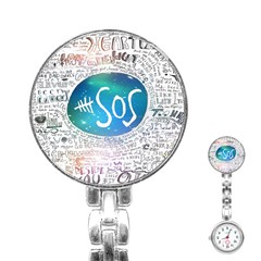 5 Seconds Of Summer Collage Quotes Stainless Steel Nurses Watch by nate14shop