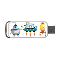 Vector-set-funny-robots-cartoon Portable Usb Flash (two Sides) by Jancukart