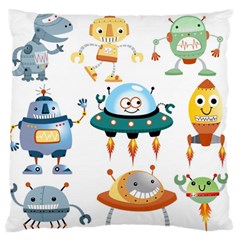 Vector-set-funny-robots-cartoon Standard Flano Cushion Case (two Sides) by Jancukart