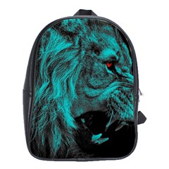 Angry Male Lion Predator Carnivore School Bag (large) by Jancukart