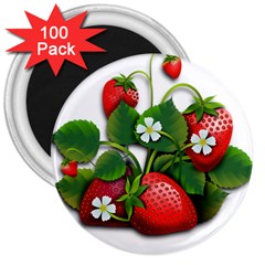 Strawberries-fruits-fruit-red 3  Magnets (100 Pack) by Jancukart