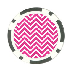 Chevrons - Pink Poker Chip Card Guard by nate14shop