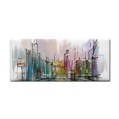 Drawing-watercolor-painting-city Hand Towel by Jancukart