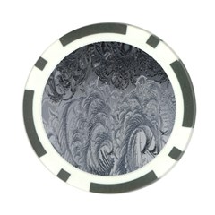 Ice Frost Crystals Poker Chip Card Guard by artworkshop