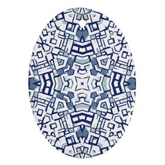 Blue-design Oval Ornament (two Sides) by nateshop