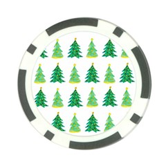 Christmas Trees Watercolor Decoration Poker Chip Card Guard by artworkshop