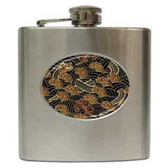 Oriental Traditional Seamless Pattern Hip Flask (6 Oz) by Wegoenart