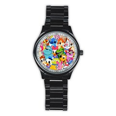 Illustration Cartoon Character Animal Cute Stainless Steel Round Watch by Sudhe