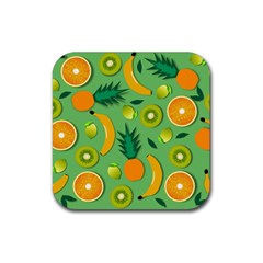 Fruit Tropical Pattern Design Art Rubber Coaster (square) by danenraven