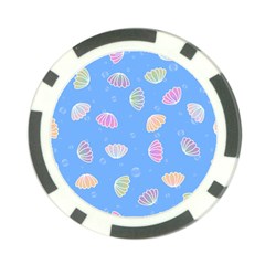 Illustration Seashell Clam Pattern Art Design Poker Chip Card Guard (10 Pack) by danenraven